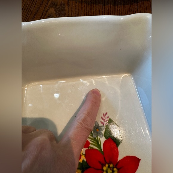 EUC Pioneer Woman Red Lace & Floral Stoneware Bakeware/Baking Dish, Used… - Picture 8 of 13